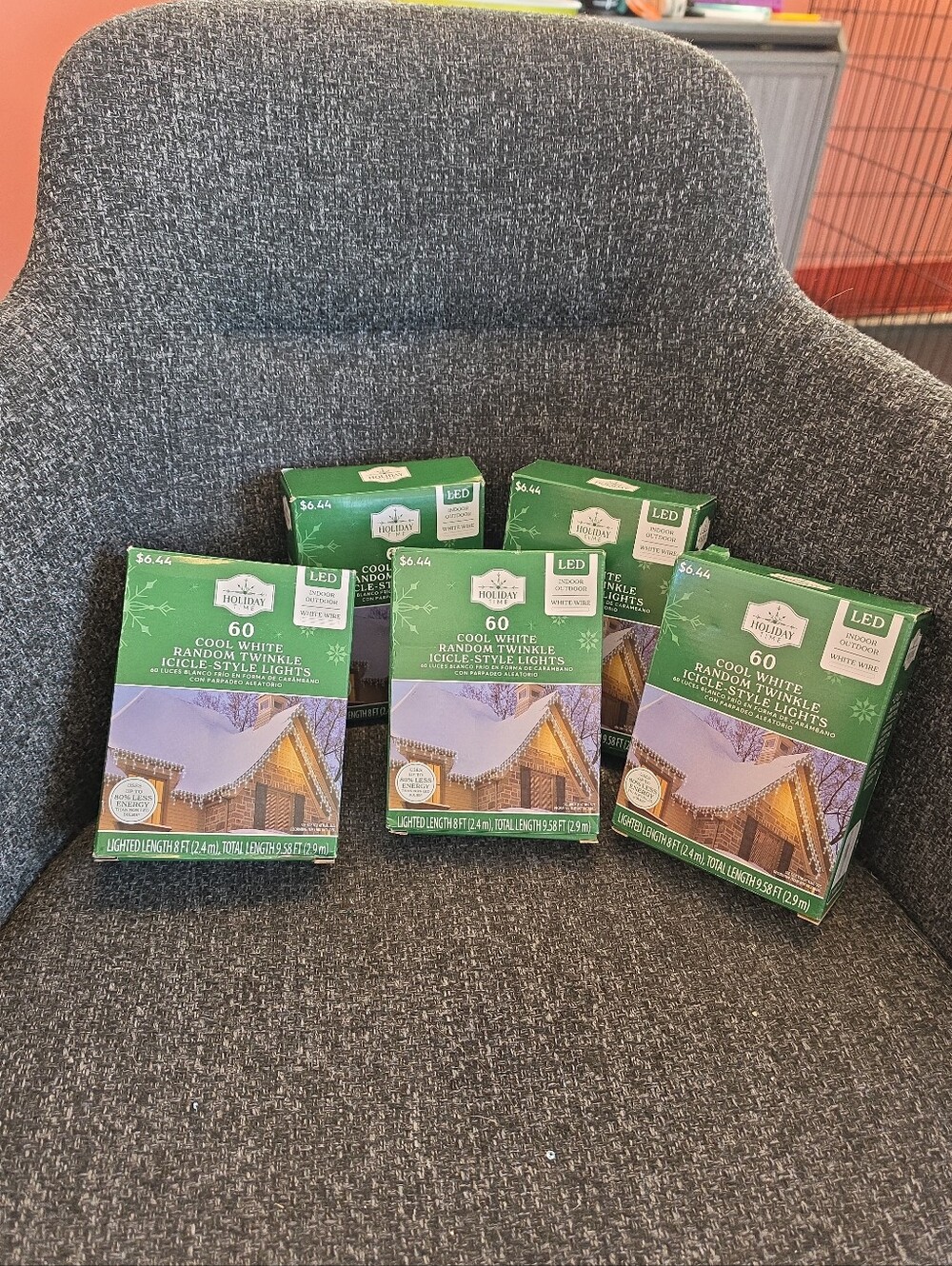 NIB Lot 6 Boxes Of Holiday Time Cool White Icicle-Style Christmas String Lights